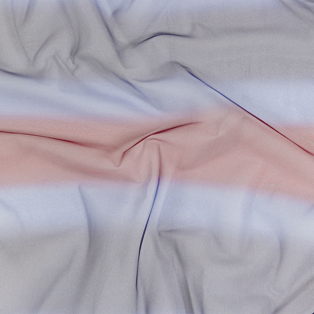 Ombre Stripes Shadow Tulle - Red, Mazarine Blue and Navy