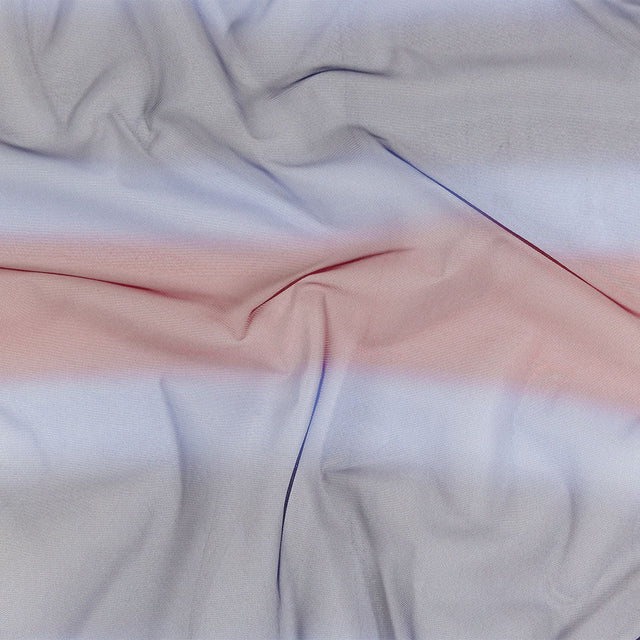Ombre Stripes Shadow Tulle - Red, Mazarine Blue and Navy