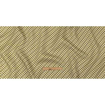Olive, Brown and Beige Diamond Illusion Medium Weight Linen Woven Full
