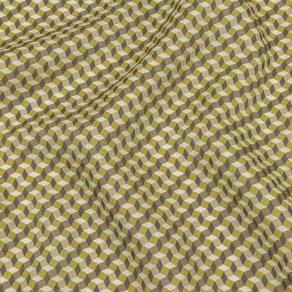 Olive, Brown and Beige Diamond Illusion Medium Weight Linen Woven