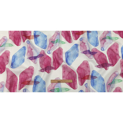 Pink, Blue and Green Painterly Geometry Medium Weight Linen Woven Full