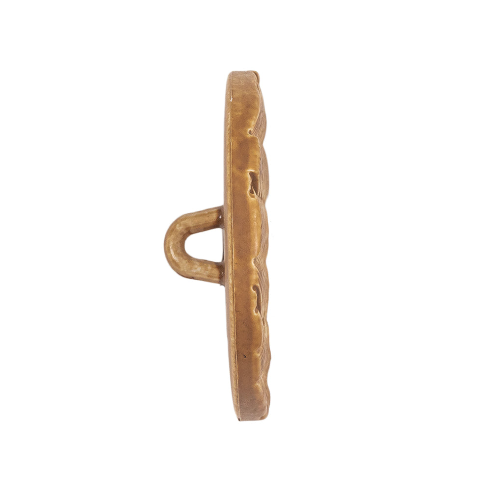 Light Wood Basketweave Shank Back Plastic Button - 44L/28mm Folded