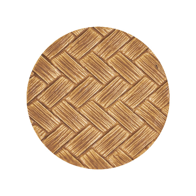 Light Wood Basketweave Shank Back Plastic Button - 44L/28mm