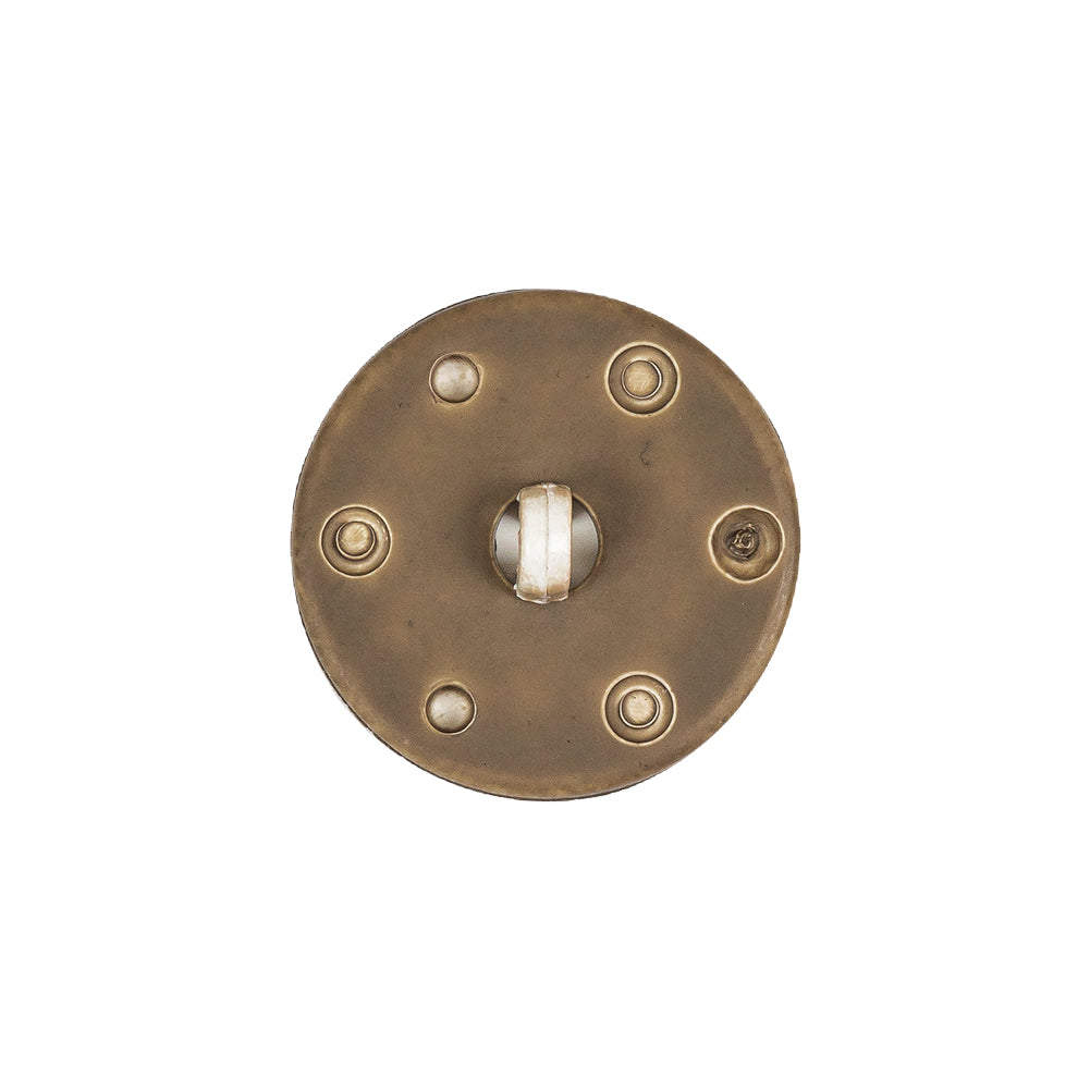 Beige and Olive Star Rope Textured Shank Back Plastic Button - 32L/20mm Detail
