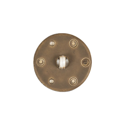 Beige and Olive Star Rope Textured Shank Back Plastic Button - 32L/20mm Detail