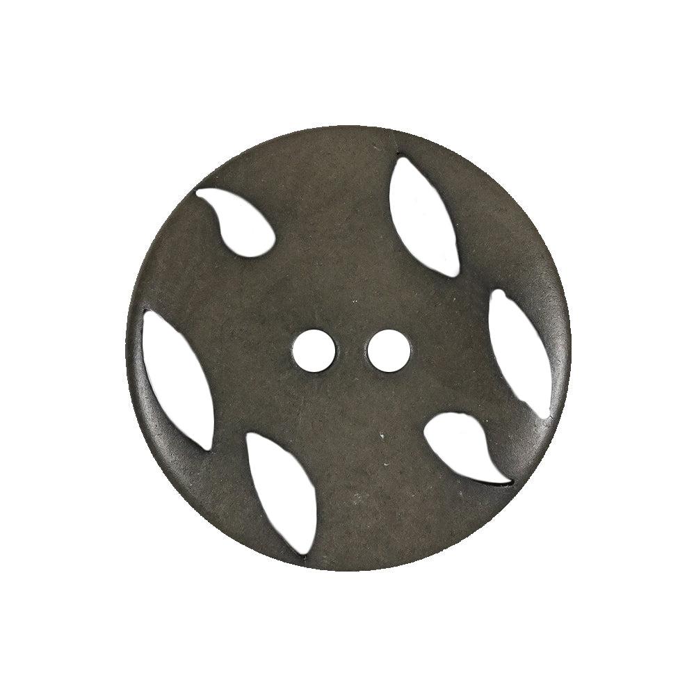 Olive Green Vines and Leaf Cutouts 2-Hole Plastic Button - 40L/25.5mm Detail