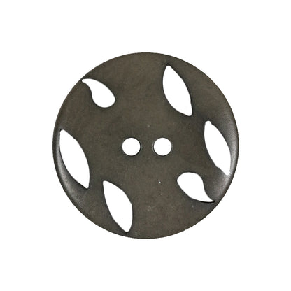 Olive Green Vines and Leaf Cutouts 2-Hole Plastic Button - 40L/25.5mm Detail