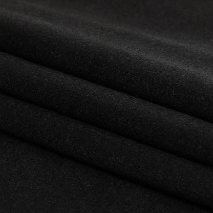 Black Brushed Wool Coating Folded