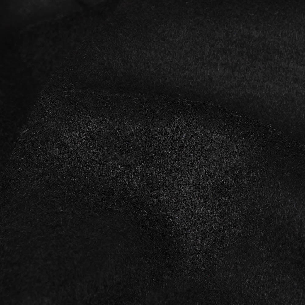 Black Brushed Wool Coating Detail