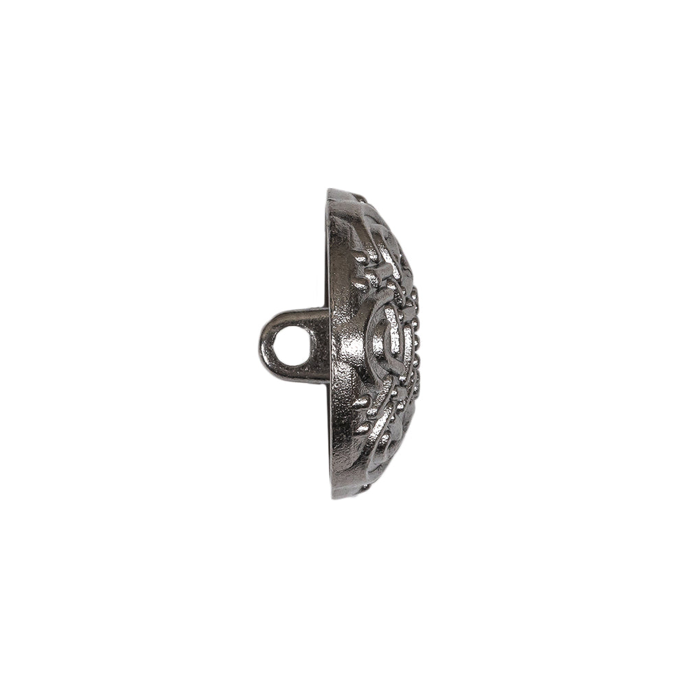 Gunmetal Knotwork Metal Shank Back Button - 32L/20mm Folded