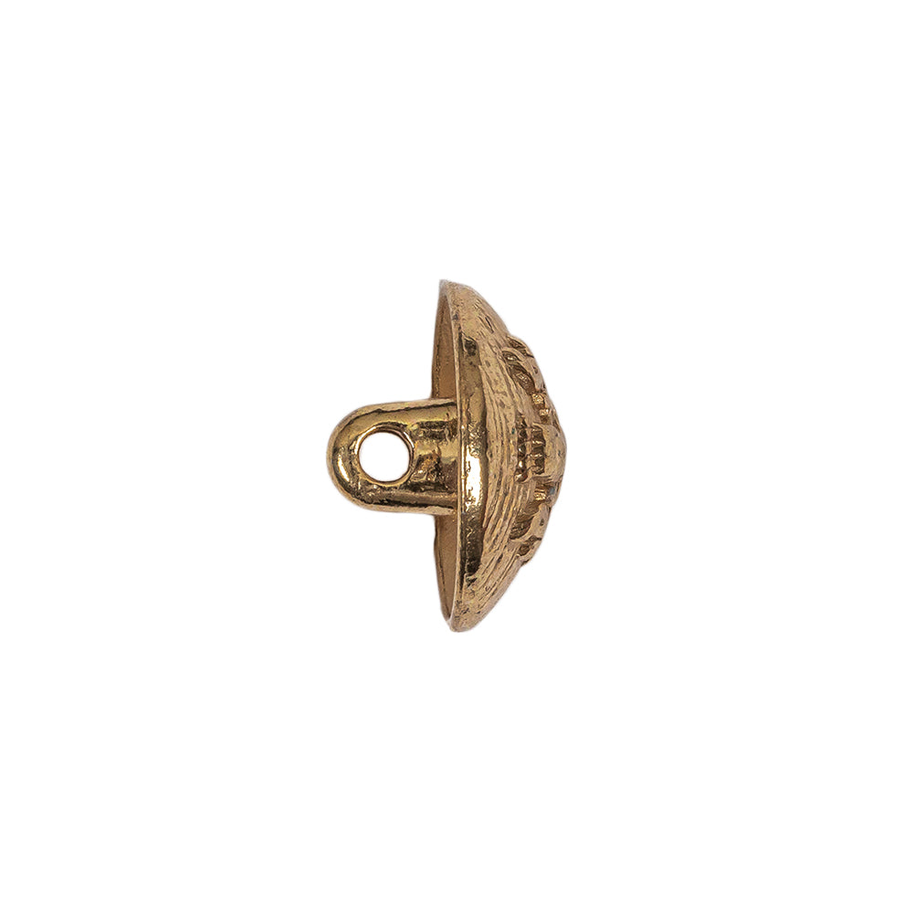 Italian Gold Coat of Arms Crest Metal Button - 24L/15mm Folded