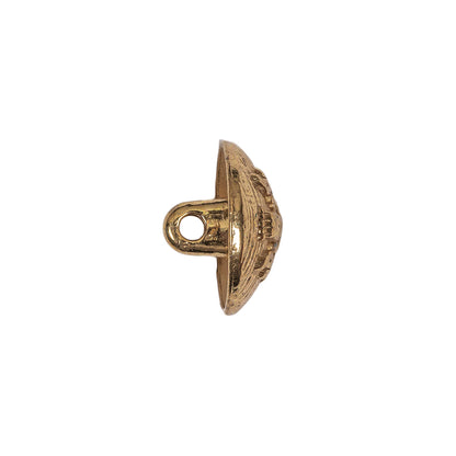 Italian Gold Coat of Arms Crest Metal Button - 24L/15mm Folded