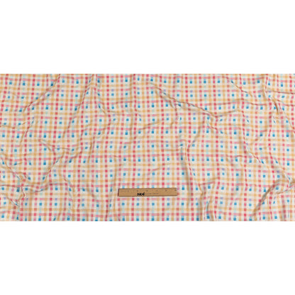 Pastel Yellow, Blue and Pink Little Checks UV Protective Compression Swimwear Tricot with Aloe Vera Microcapsules