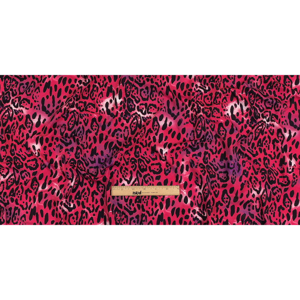 Compression Swimwear Tricot, UV Protective with Aloe Vera Microcapsules - Pink and Purple Tie Dye Leopard - Caye Collection - Full
