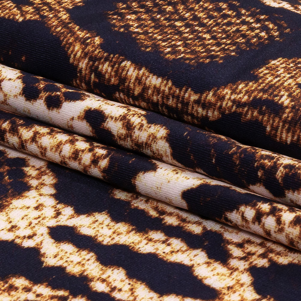 Compression Swimwear Tricot, UV Protective with Aloe Vera Microcapsules - Brown Python Skin - Caye Collection - Folded