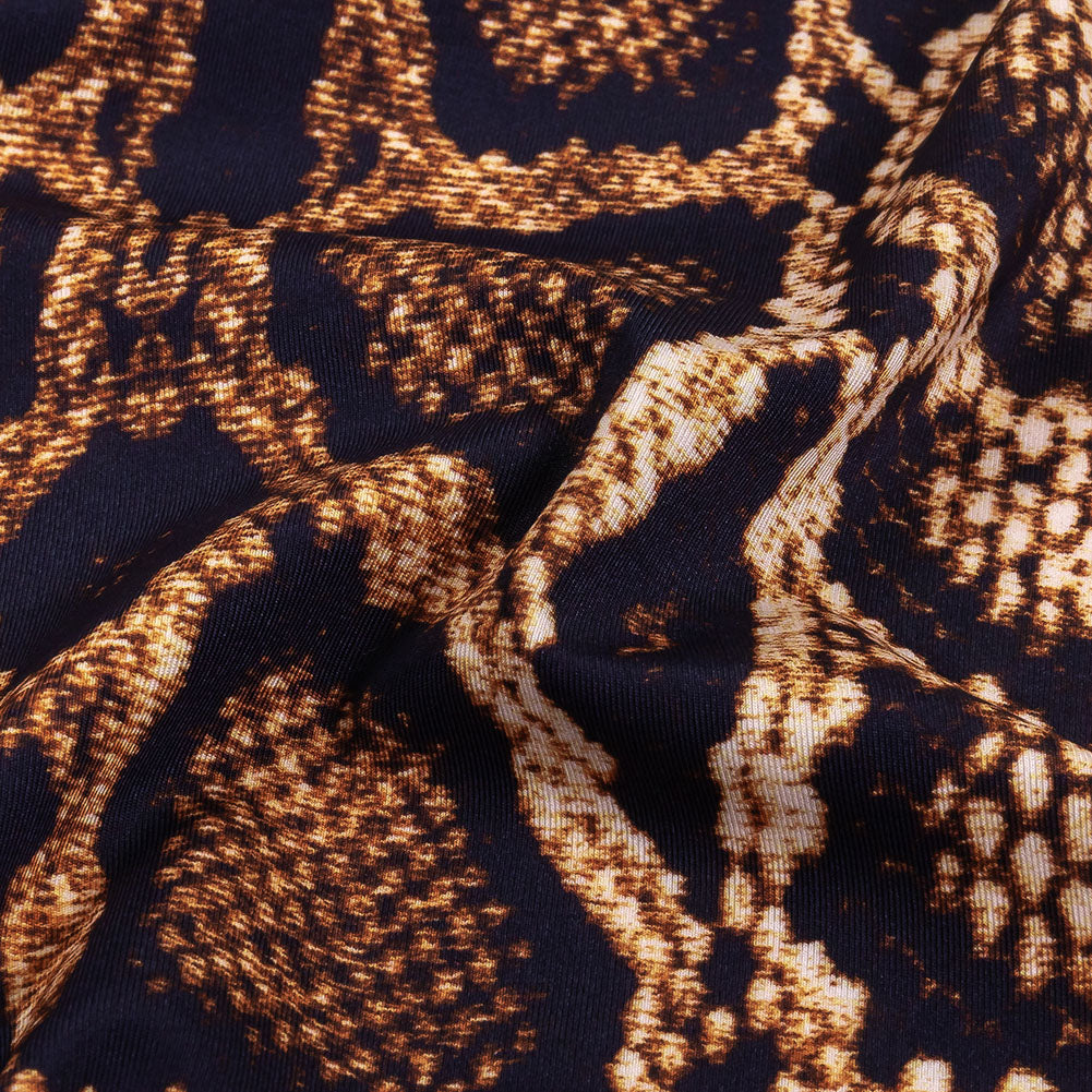 Compression Swimwear Tricot, UV Protective with Aloe Vera Microcapsules - Brown Python Skin - Caye Collection - Detail