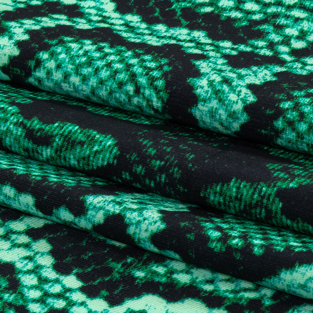 Compression Swimwear Tricot, UV Protective with Aloe Vera Microcapsules - Jade Python Skin - Caye Collection - Folded