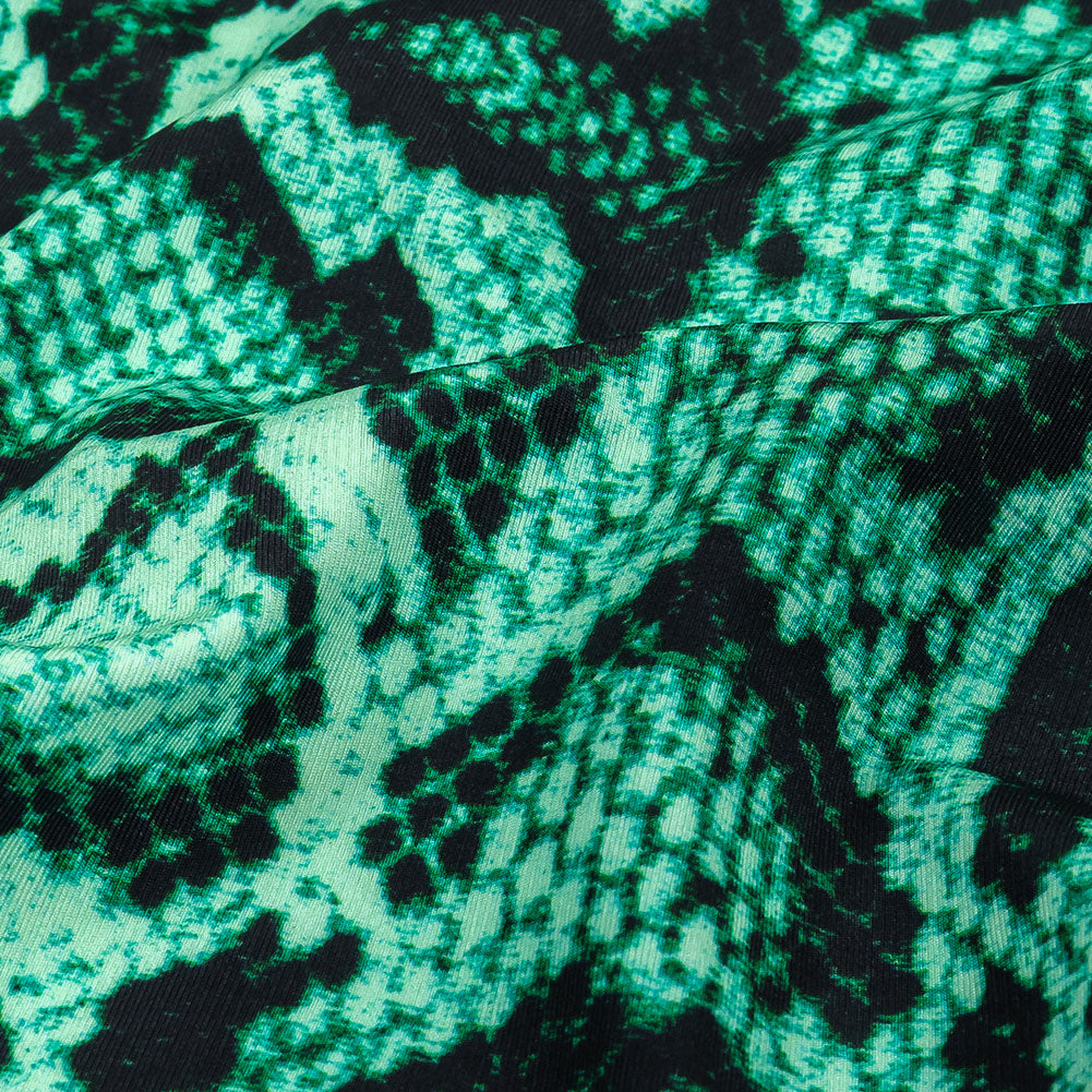 Compression Swimwear Tricot, UV Protective with Aloe Vera Microcapsules - Jade Python Skin - Caye Collection - Detail