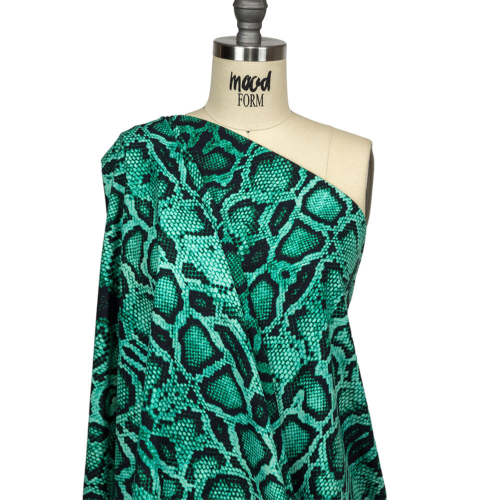 Compression Swimwear Tricot, UV Protective with Aloe Vera Microcapsules - Jade Python Skin - Caye Collection - Drape