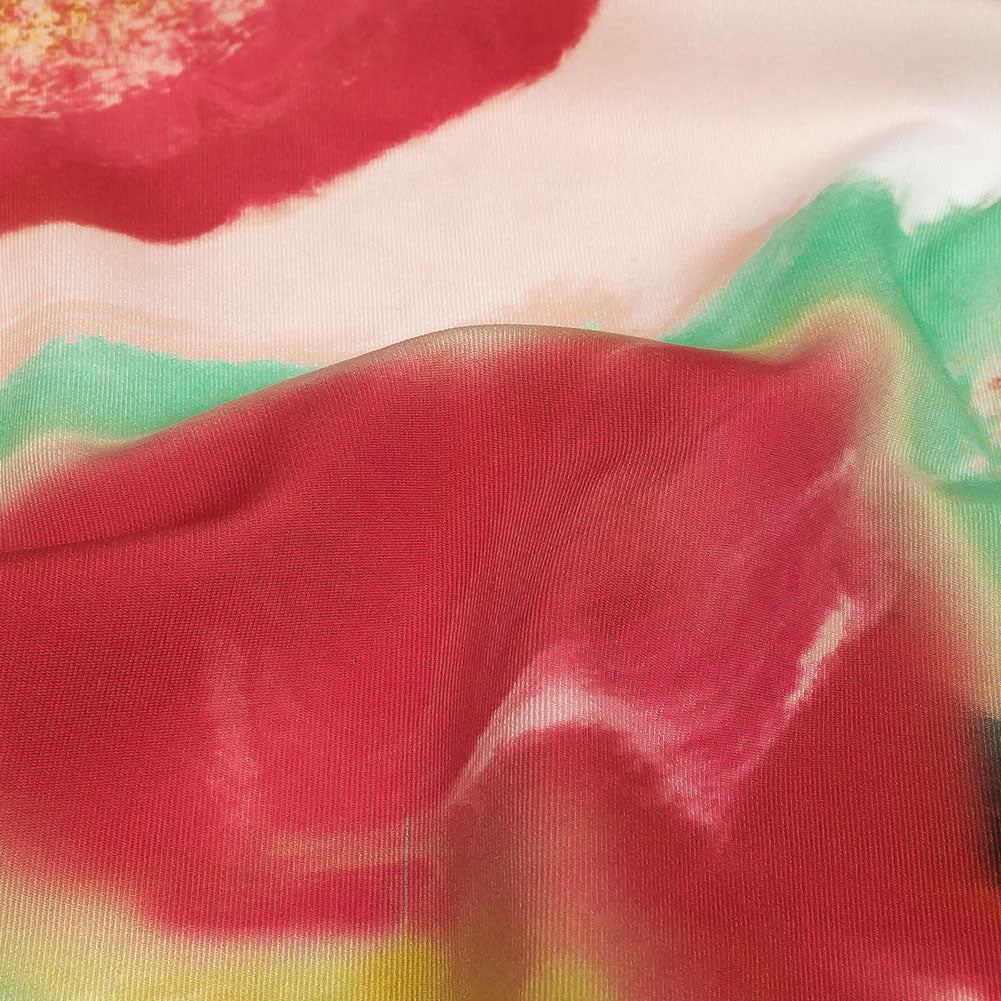 Compression Swimwear Tricot, UV Protective with Aloe Vera Microcapsules - Pale Pink and Rainbow Marbled - Caye Collection - Detail