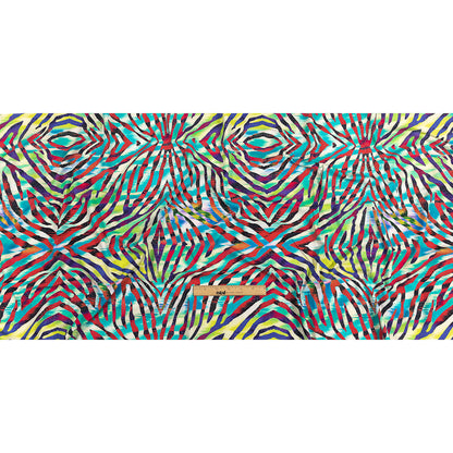 Pink, Teal and Lime Zebra Stripes UV Protective Compression Swimwear Tricot with Aloe Vera Microcapsules