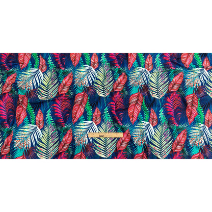 True Blue, Pink and Green Foliage UV Protective Compression Swimwear Tricot with Aloe Vera Microcapsules