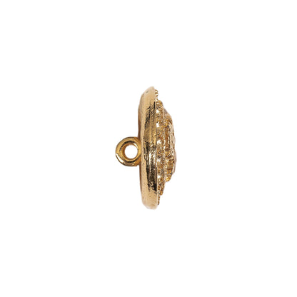 Gold Ornate Crest Metal Shank Back Button - 28L/18mm Folded