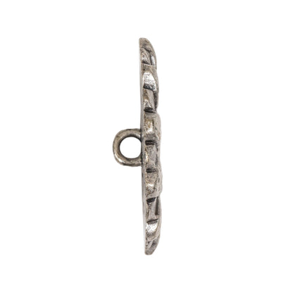Silver Sunflower Shank Back Metal Button - 48L/30.5mm Folded