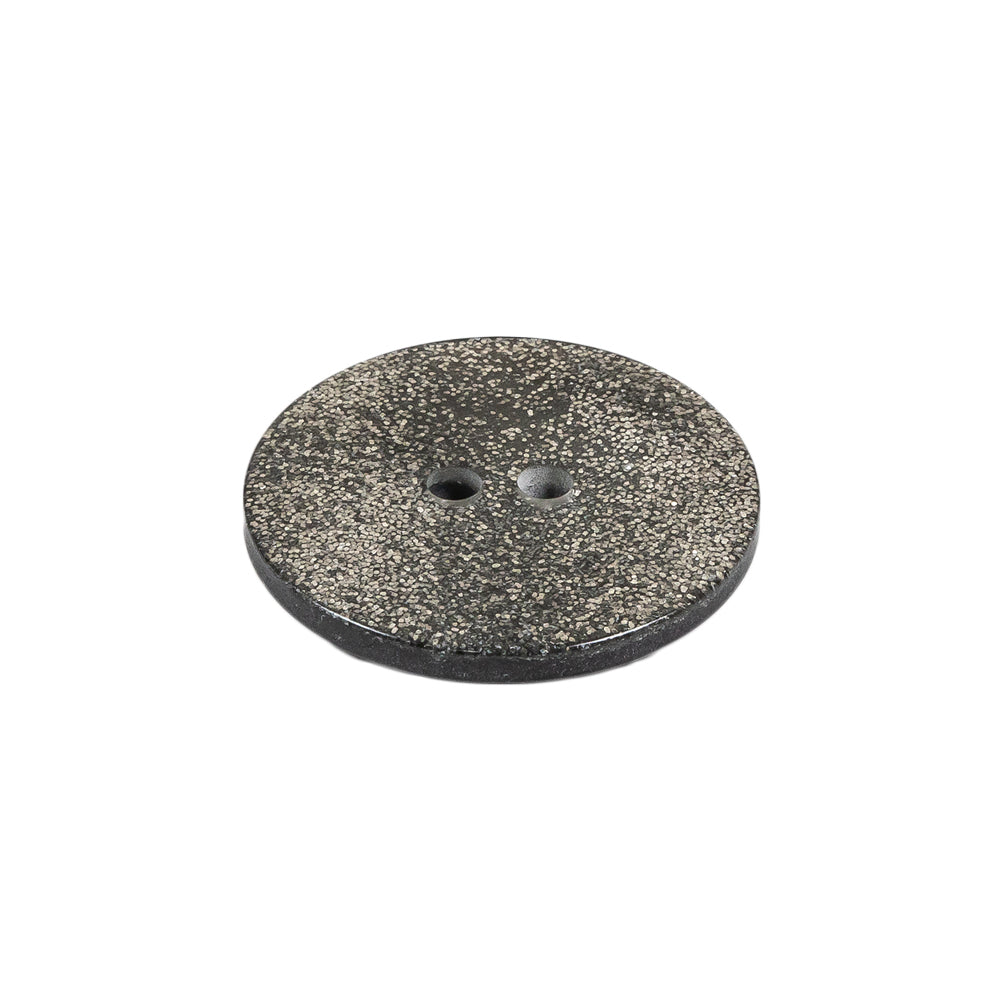 Silver and Black Glitter 2-Hole Button - 36L/23mm Folded