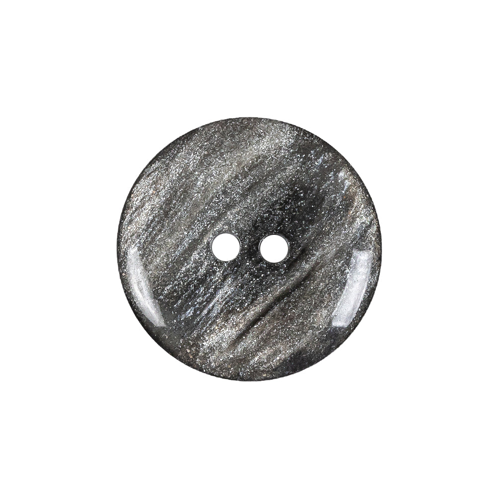 Silver and Black Glitter 2-Hole Button - 36L/23mm Detail
