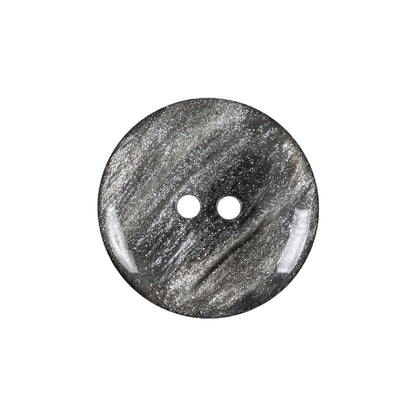 Silver and Black Glitter 2-Hole Button - 36L/23mm Detail