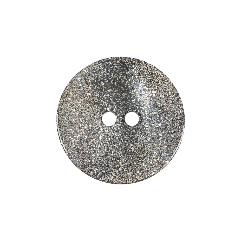Silver and Black Glitter 2-Hole Button - 36L/23mm