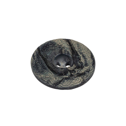 Italian Meteorite and Gold Swirled Lacy Textured Wide Rim 2-Hole Plastic Button - 36L/23mm Folded