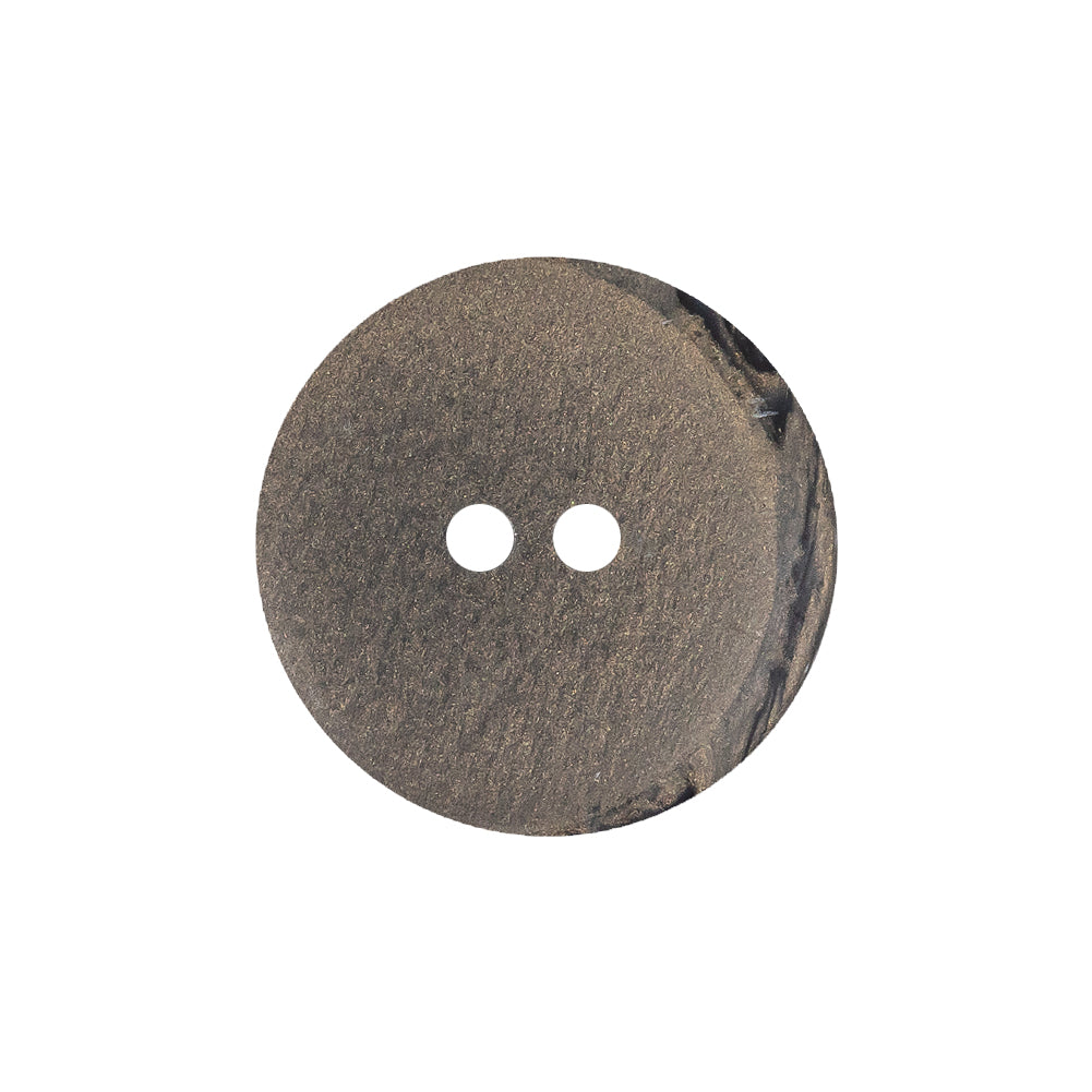 Italian Meteorite and Gold Swirled Lacy Textured Wide Rim 2-Hole Plastic Button - 36L/23mm Detail
