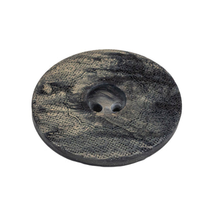 Italian Meteorite and Gold Swirled Lacy Textured Wide Rim 2-Hole Plastic Button - 44L/28mm Folded
