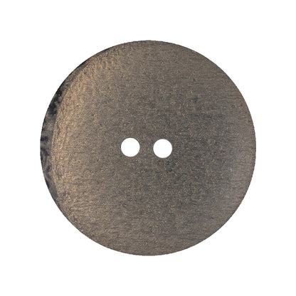 Italian Meteorite and Gold Swirled Lacy Textured Wide Rim 2-Hole Plastic Button - 44L/28mm Detail
