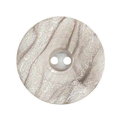 Italian Moonstruck and Fallen Rock Swirled Lacy Textured Wide Rim 2-Hole Plastic Button - 44L/28mm