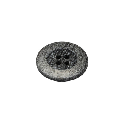 Gray and White Striated 4-Hole Plastic Button - 28L/18mm Folded