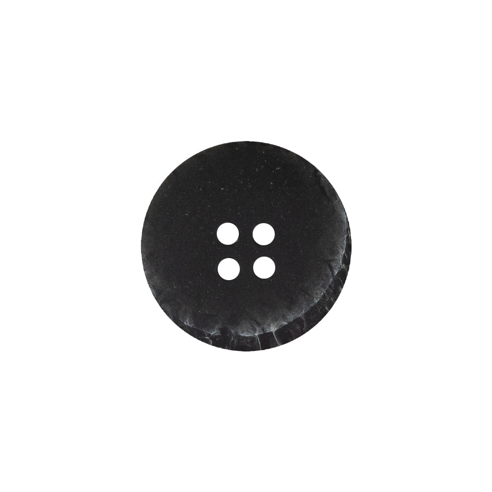 Gray and White Striated 4-Hole Plastic Button - 28L/18mm Detail