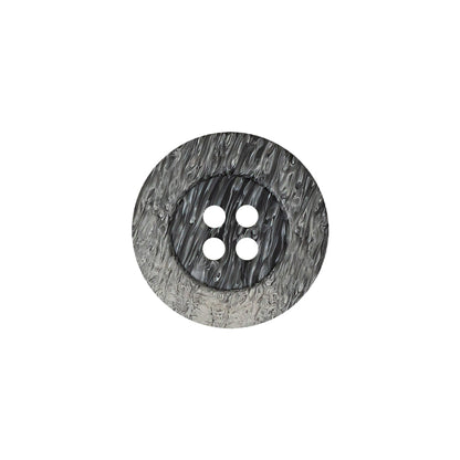 Gray and White Striated 4-Hole Plastic Button - 28L/18mm