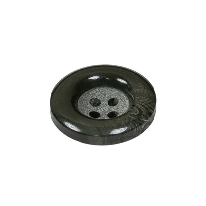 Dark Green Chunky Rolled Rim 4-Hole Plastic Button - 35L/22mm Folded