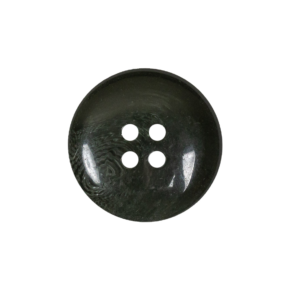 Dark Green Chunky Rolled Rim 4-Hole Plastic Button - 35L/22mm Detail
