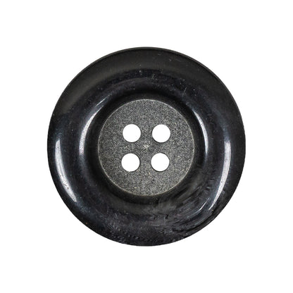 Charcoal Chunky Rolled Rim 4-Hole Plastic Button - 42L/27mm