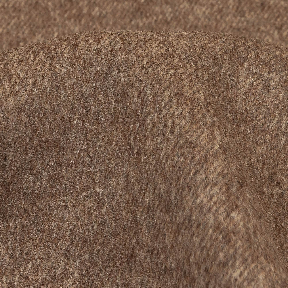 Carafe and Beige Heathered Brushed Wool Twill Double Cloth Coating Detail