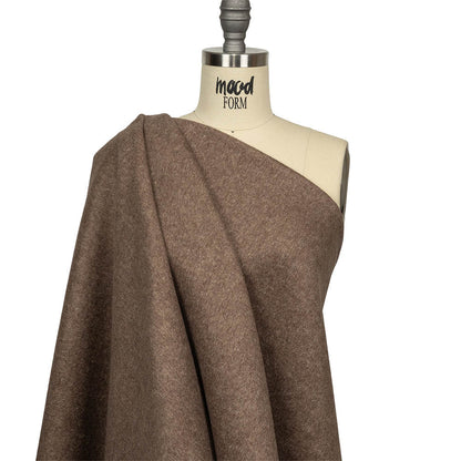 Carafe and Beige Heathered Brushed Wool Twill Double Cloth Coating Drape