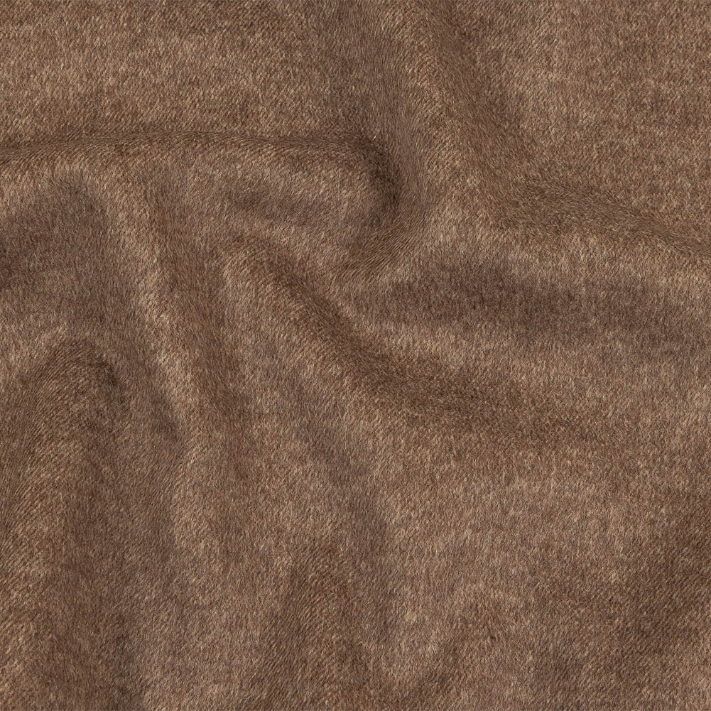 Carafe and Beige Heathered Brushed Wool Twill Double Cloth Coating