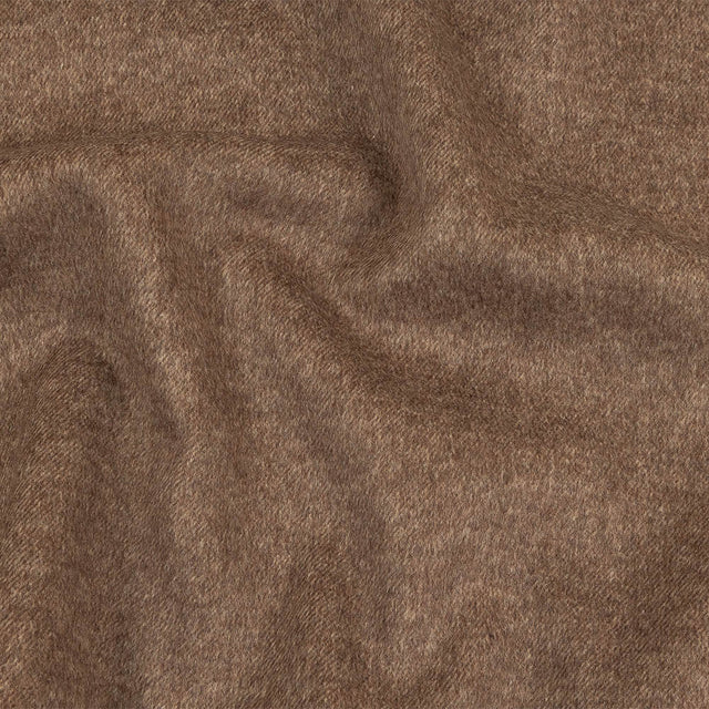 Carafe and Beige Heathered Brushed Wool Twill Double Cloth Coating