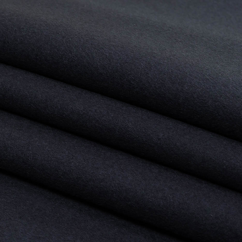 Night Sky Brushed Wool Twill Double Cloth Coating Folded