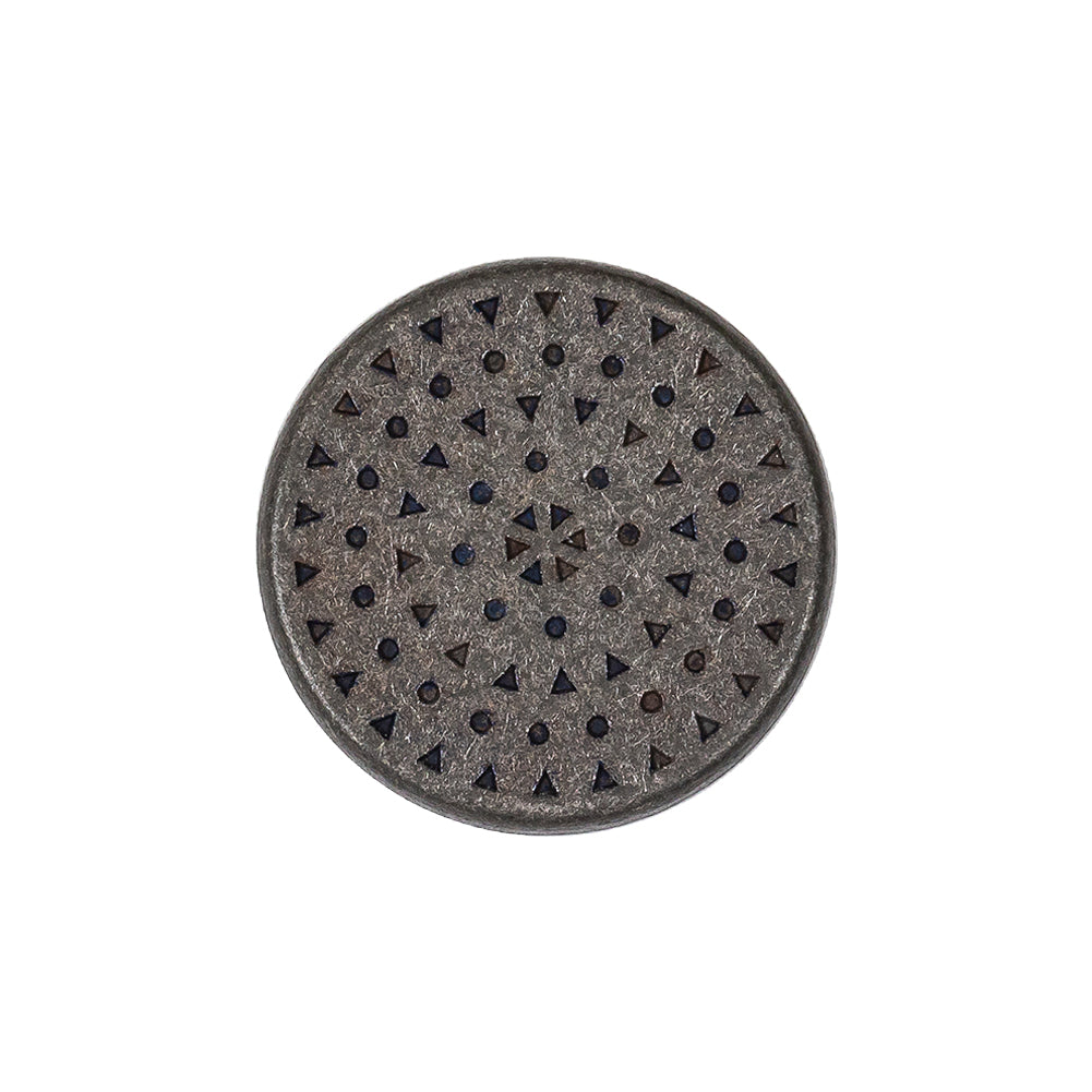Italian Denim Geometric Shank Back Button - 36L/23mm