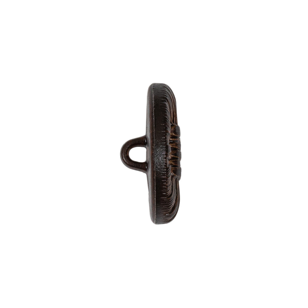 Warm Brown Raffia Knot Shank Back Plastic Button - 32L/20mm Folded